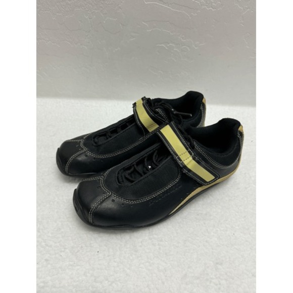Specialized Women Cycling Shoes Black Gold Hook Loop Cleat Compatible Size 37 - Picture 1 of 5